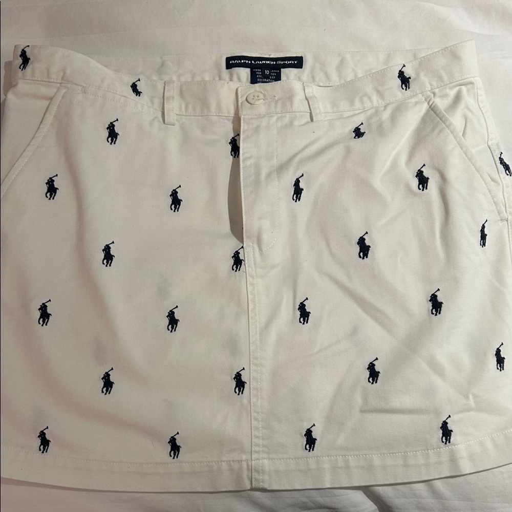 Women’s Ralph Lauren Sport white Skirt with Navy polo horses